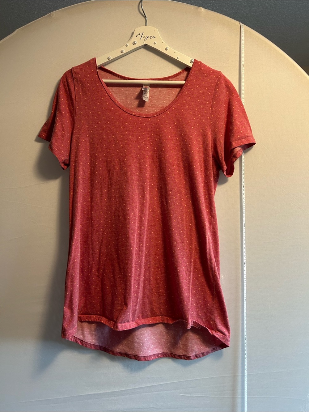 LuLaRoe Short Sleeve Scoop Neck Tee - Rose with Tiny Dots